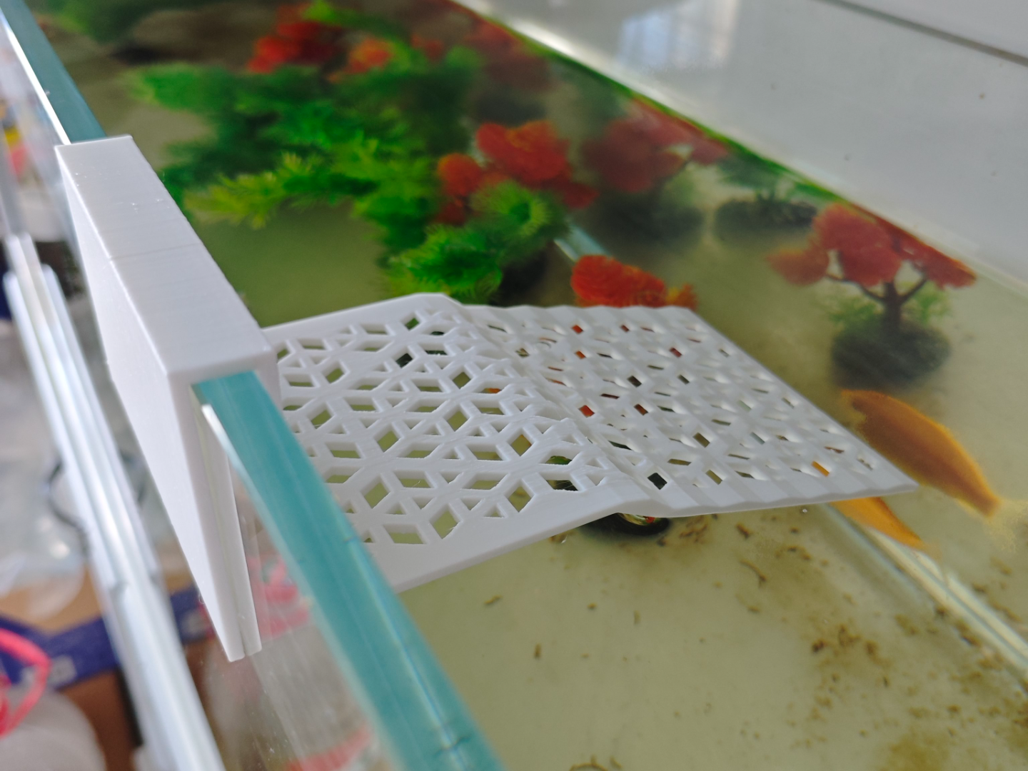 挂壁式 乌龟晒台巴西龟爬架深水鱼缸浮台趴台爬梯高水位浮岛 无支撑