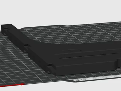 Combined left and right halves, eliminating clips to halve material usage and reduce print time by 25% (remove supports from the central cavity)