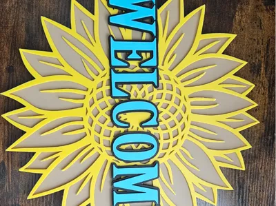 welcome home sunflower door hanger layer