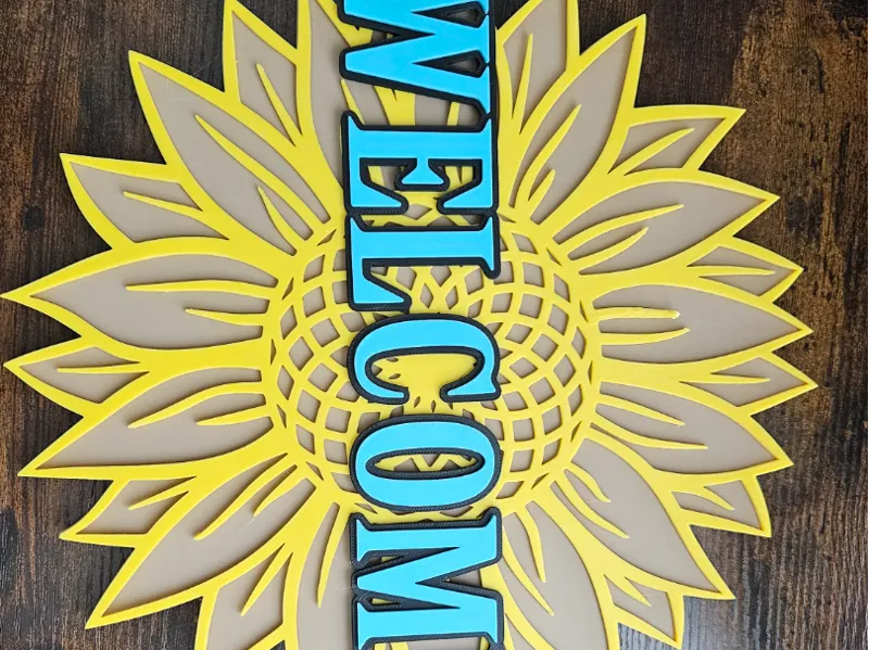 welcome home sunflower door hanger layer