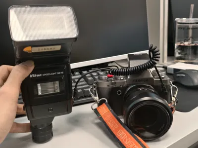 Nikon F-series film camera flash to hot shoe adapter