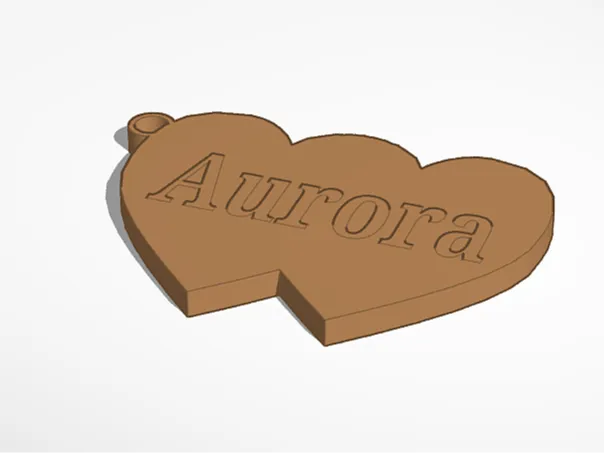 porta chiave con nome Aurora con cuoricini 