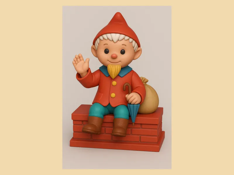 Sandmännchen sitzend auf der Mauer