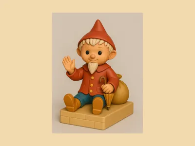 Sandman sitting on a pedestal