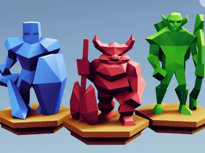Low poly tabletop-alliance base units