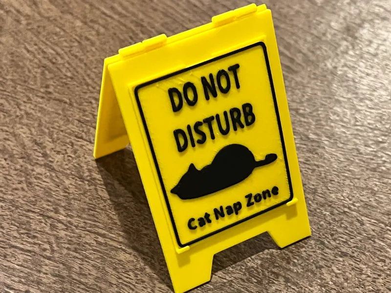Cat Nap Caution Sign