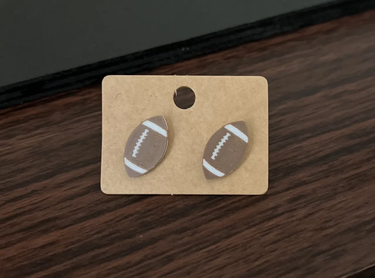 Football Stud Earrings view 3