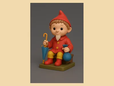 Sandman seated on a small pedestal