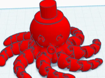cute octupus with tophat