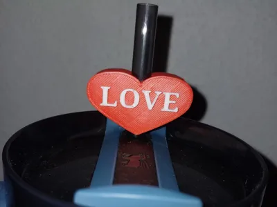 Straw Attachment Stanley Cup Heart with Love