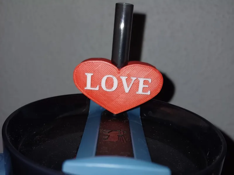 Strohhalm Aufsatz Stanley Cup Herz mit Love