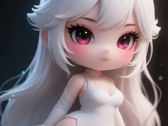 Q版白猫少女手办【有穿衣服】