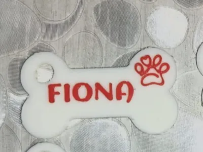 Bone-shaped name tag