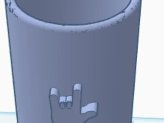 Skinny Can Koozie with I love you symbol