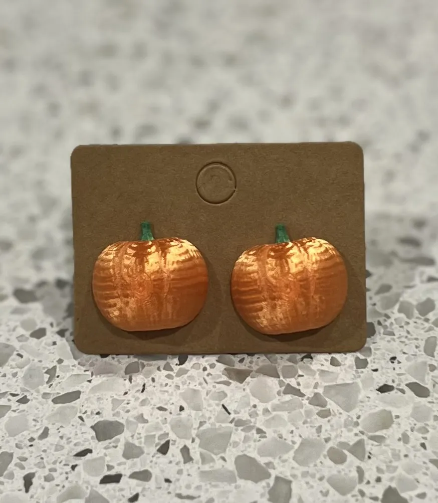 Pumpkin Stud Earrings view 3