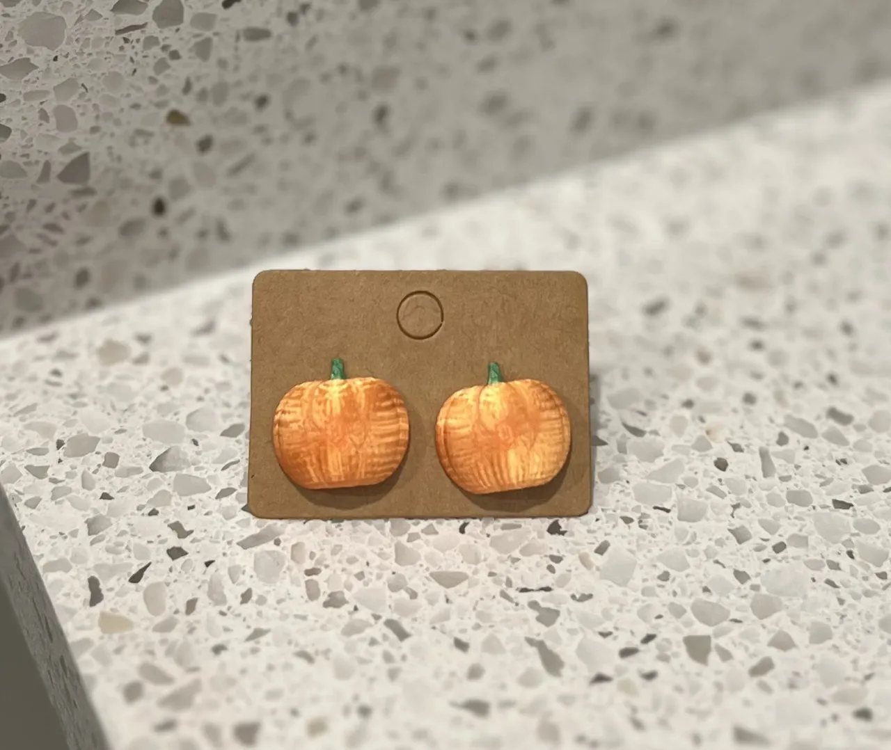 Pumpkin Stud Earrings view 2
