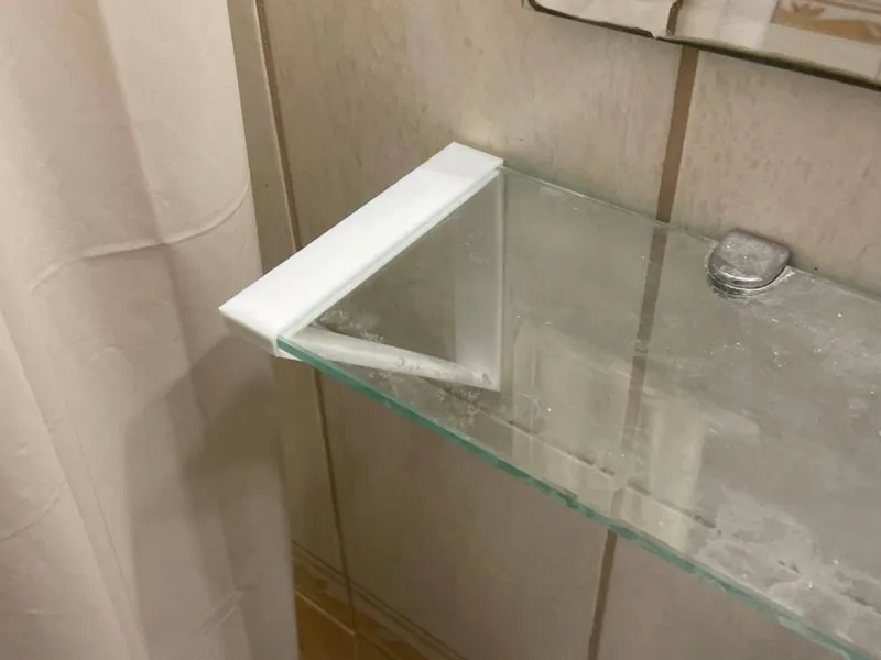Bathroom shelf support