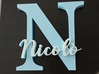 Lettera decorativa N con nome nicolò