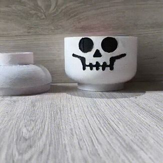 LEGOs Storage Head, White - Skeleton