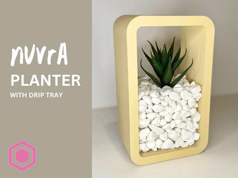 Nuvra Planter with Acrylic Window and Drip Tray