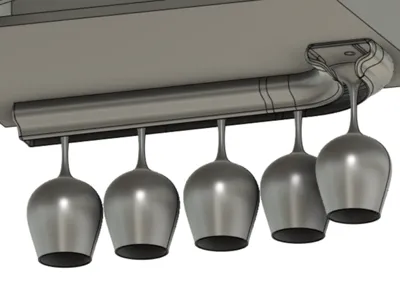 Hanging Wine Glass Rack for Kitchen Bar 