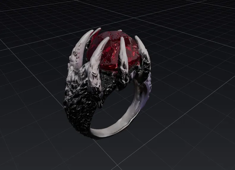 Devil Rings Overlay v2.0 Claws Gem Ring, Demon Ring, Creative Sci-fi Ring, The One Ring by ...