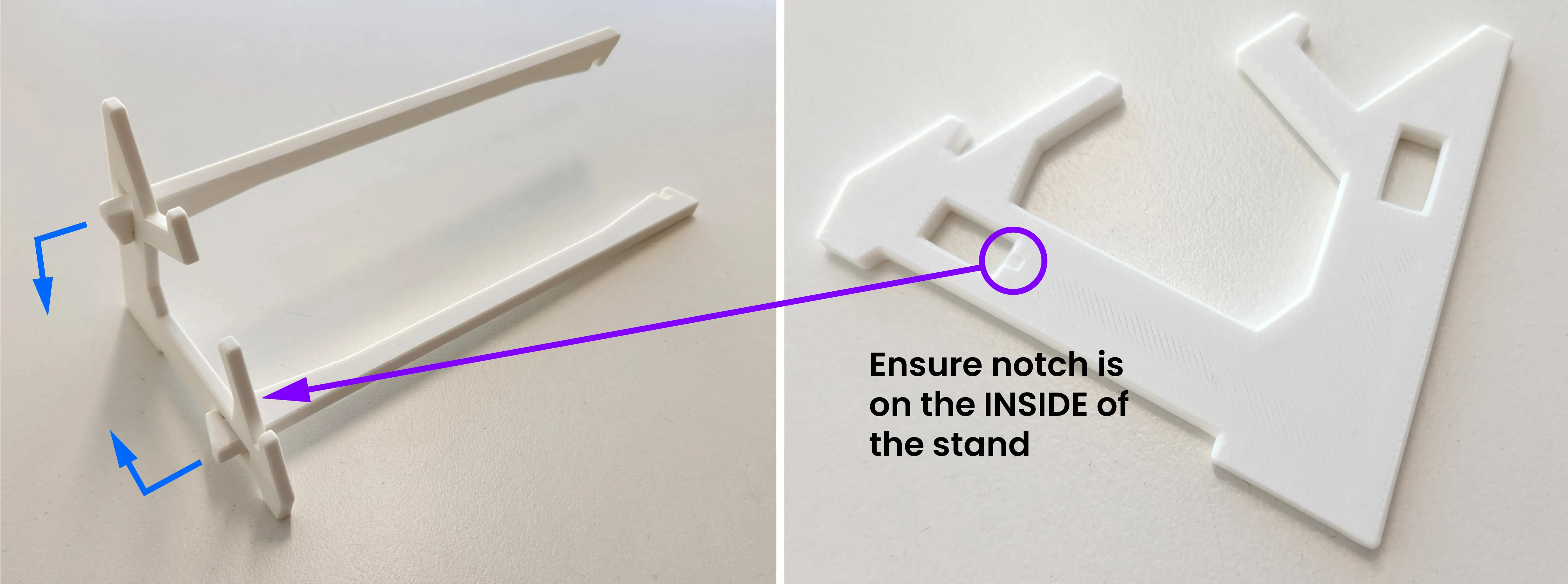 A diagram showing how to insert the beams into the sides