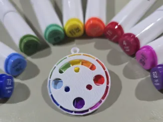 color wheel keychain  llavero rueda de color