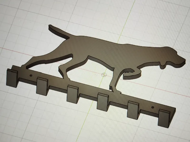Dog silhouette key ring