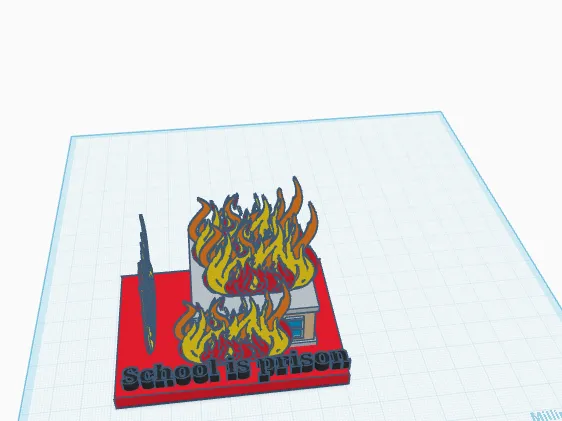 School building on fire