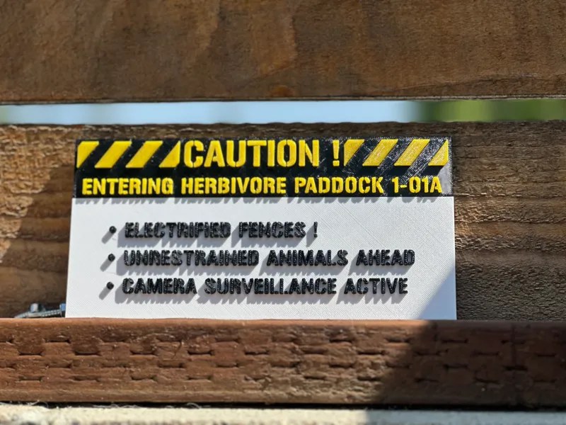 Jurassic Park: The Ride - Caution Sign