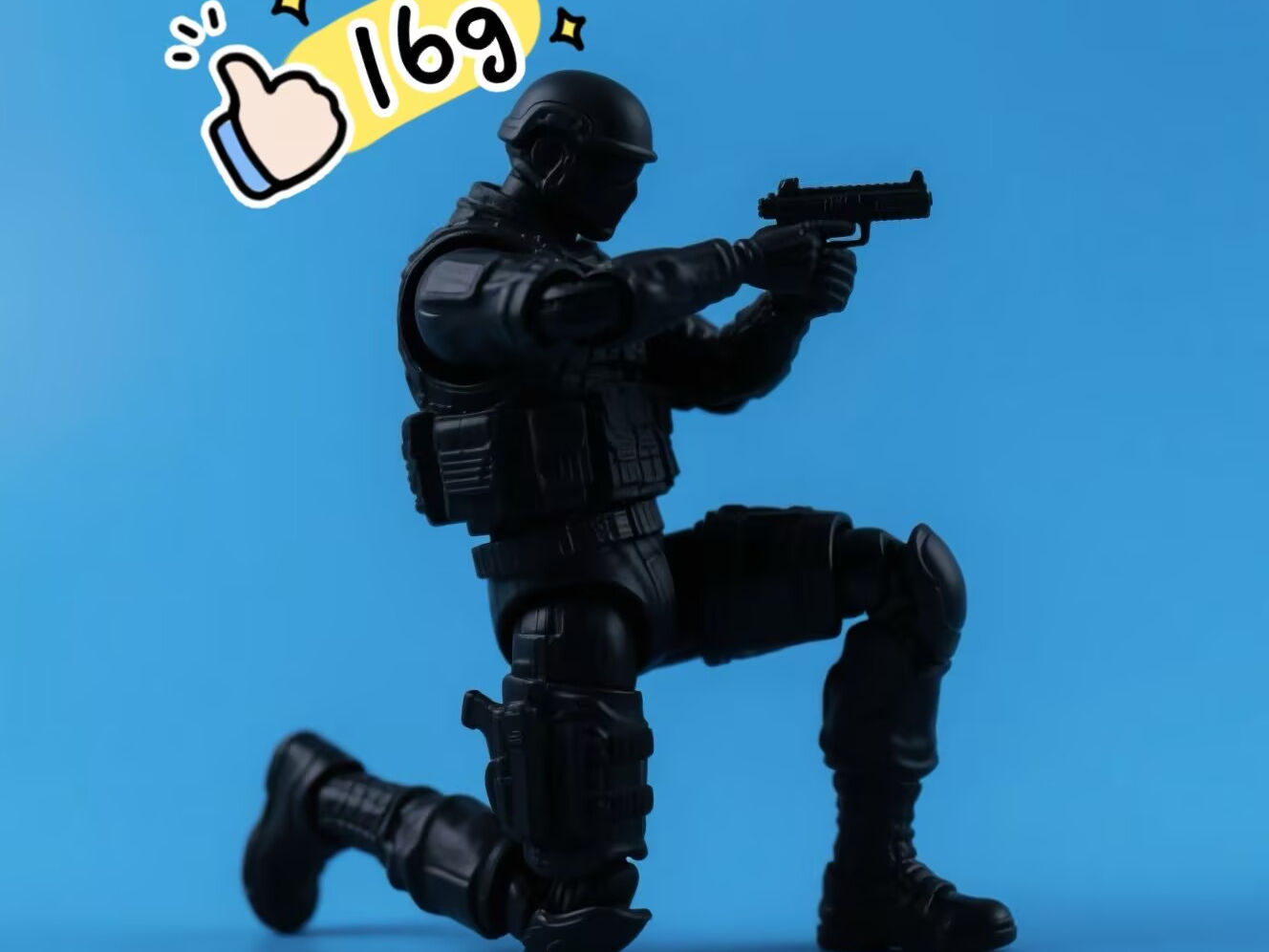士兵 特种部队 兵人 蹲 创意摆件