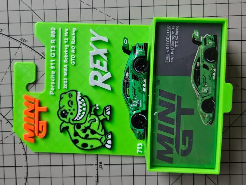 minigt713保时捷GT3R绿恐龙展示挂卡