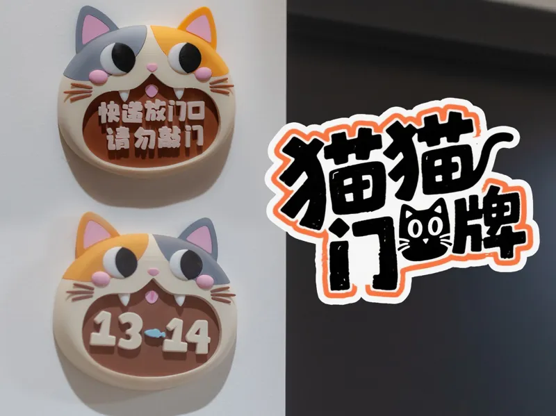 磁吸猫猫门牌 室内/室外 可定制