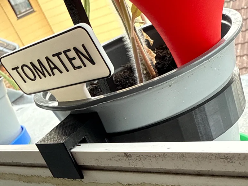 Blumentopf-Fensterklemme