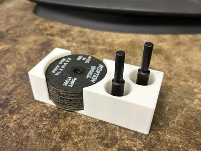 Die Grinder cut off wheel and arbor storage
