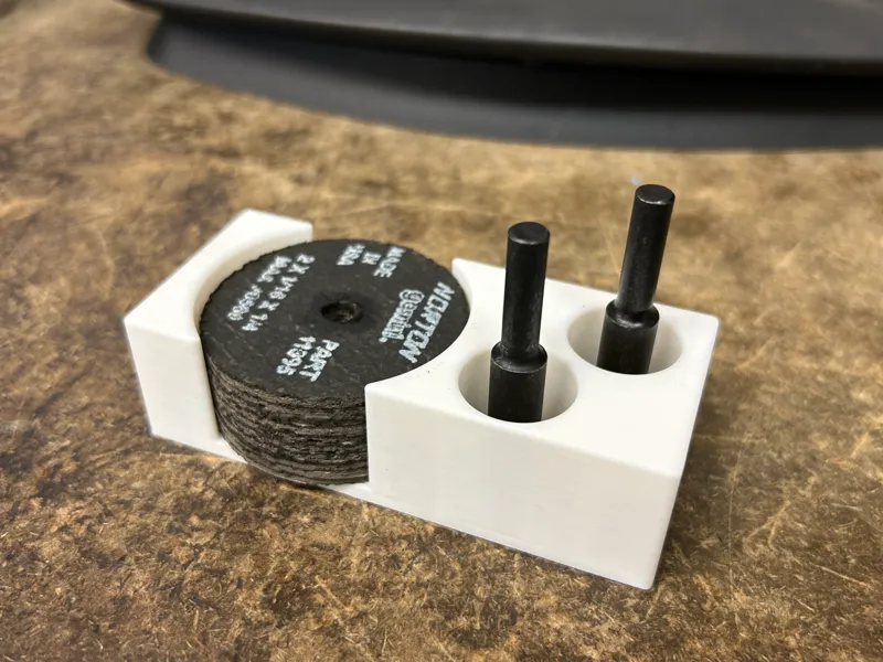 Die Grinder cut off wheel and arbor storage