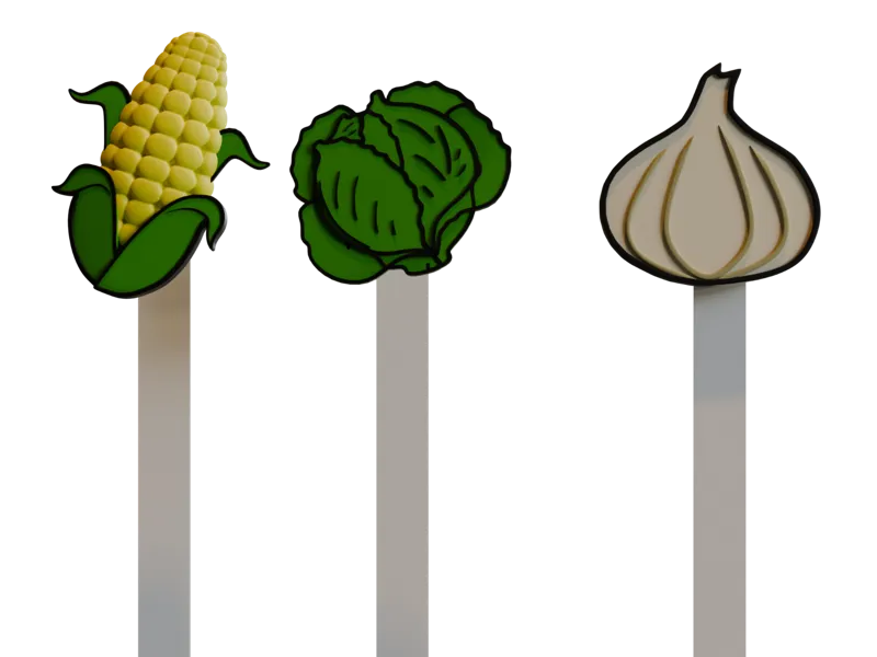 Garden Plant Markers – 18 Vegetable & Herb Labels