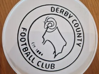 Coaster with Derby county logo