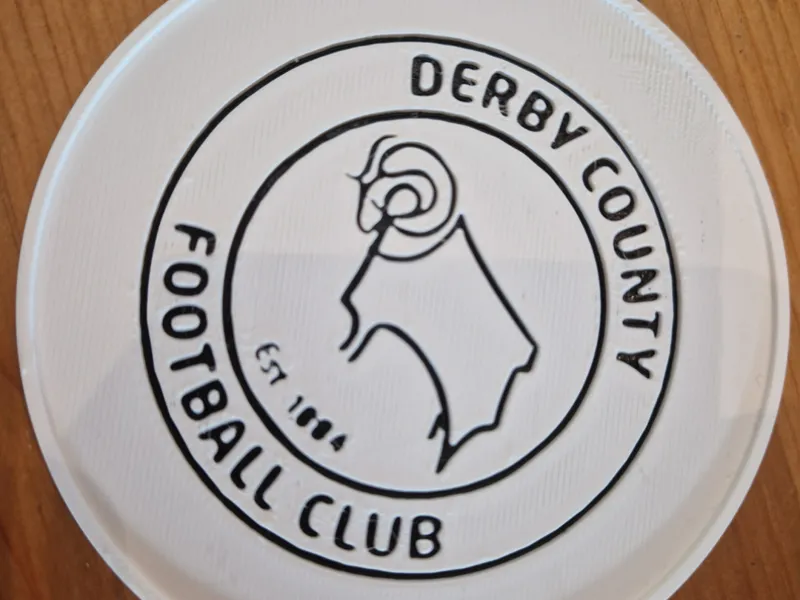 Coaster with Derby county logo