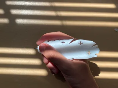 Feather pen with Coptic crosses