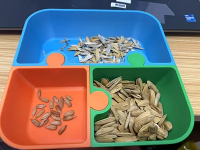 Combined Nutshell Box, Fruit Peel Box, Fruit Flesh Box, Sunflower Seed Box