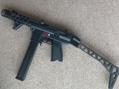 Handy TEC-9 toy gun SQB style lowered receiver and small grip