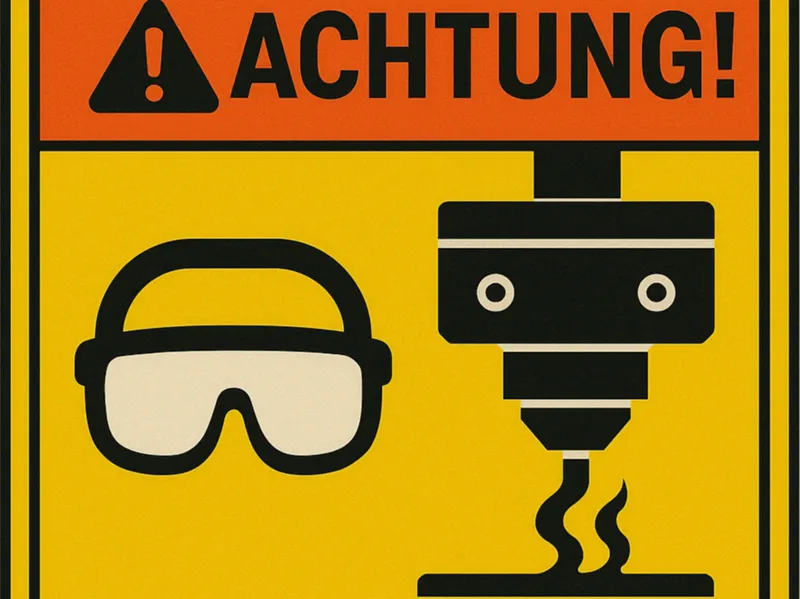 Warnschild für Druckerzimmer