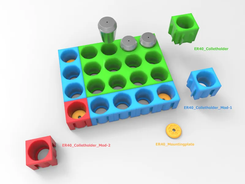 Modular ER40 Collet Rack / Tray / Stand