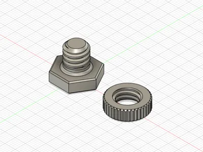 Small screw with nut