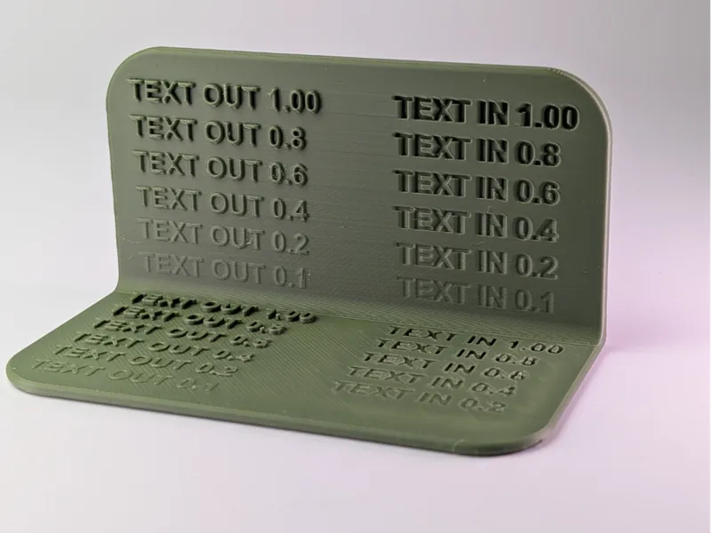 Text Height Visibility Test Plate