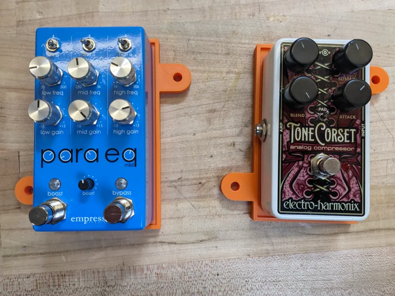 Guitar pedal mounting plates