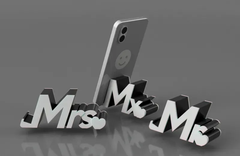 Mr.&Mrs. + Phone Stands and Wedding Decoration