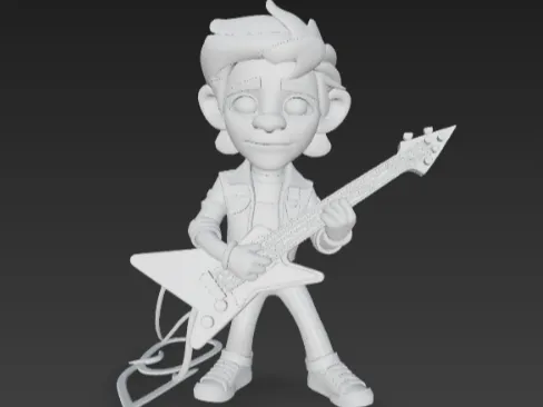 Escultura niño metalero